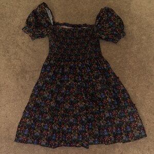 Kids Polo By Ralph Lauren Floral Puff Sleeve Dress